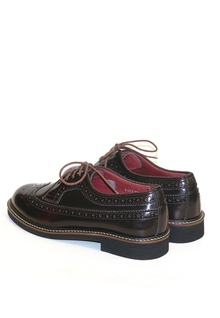 HARUTA Quilt Lace-Up Shoes-Women-379 Dark Brown