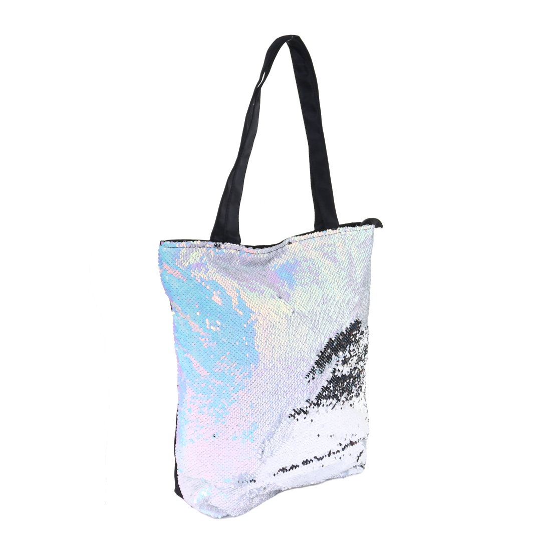 Iridescent Sequin Fabric Tote Bags