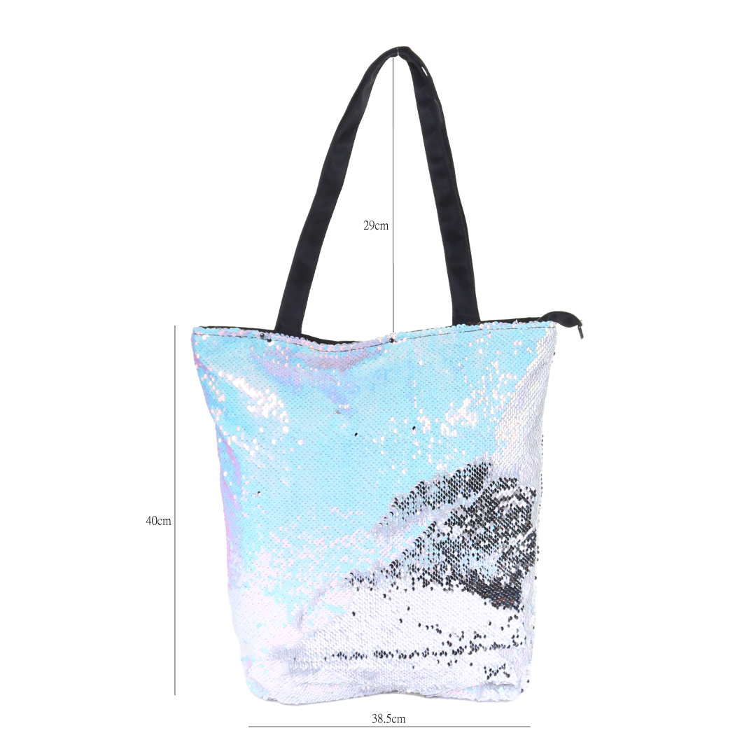 Iridescent Sequin Fabric Tote Bags