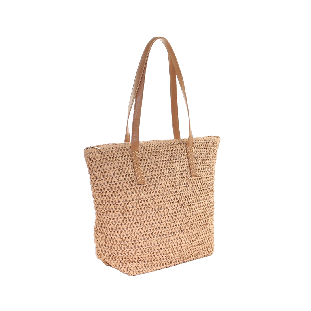 Striped Straw Tote Bags