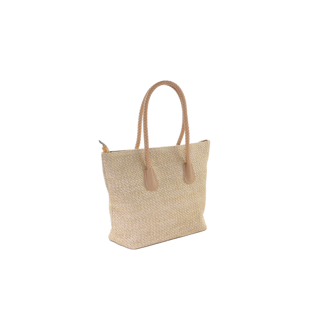 Striped Straw Tote Bags