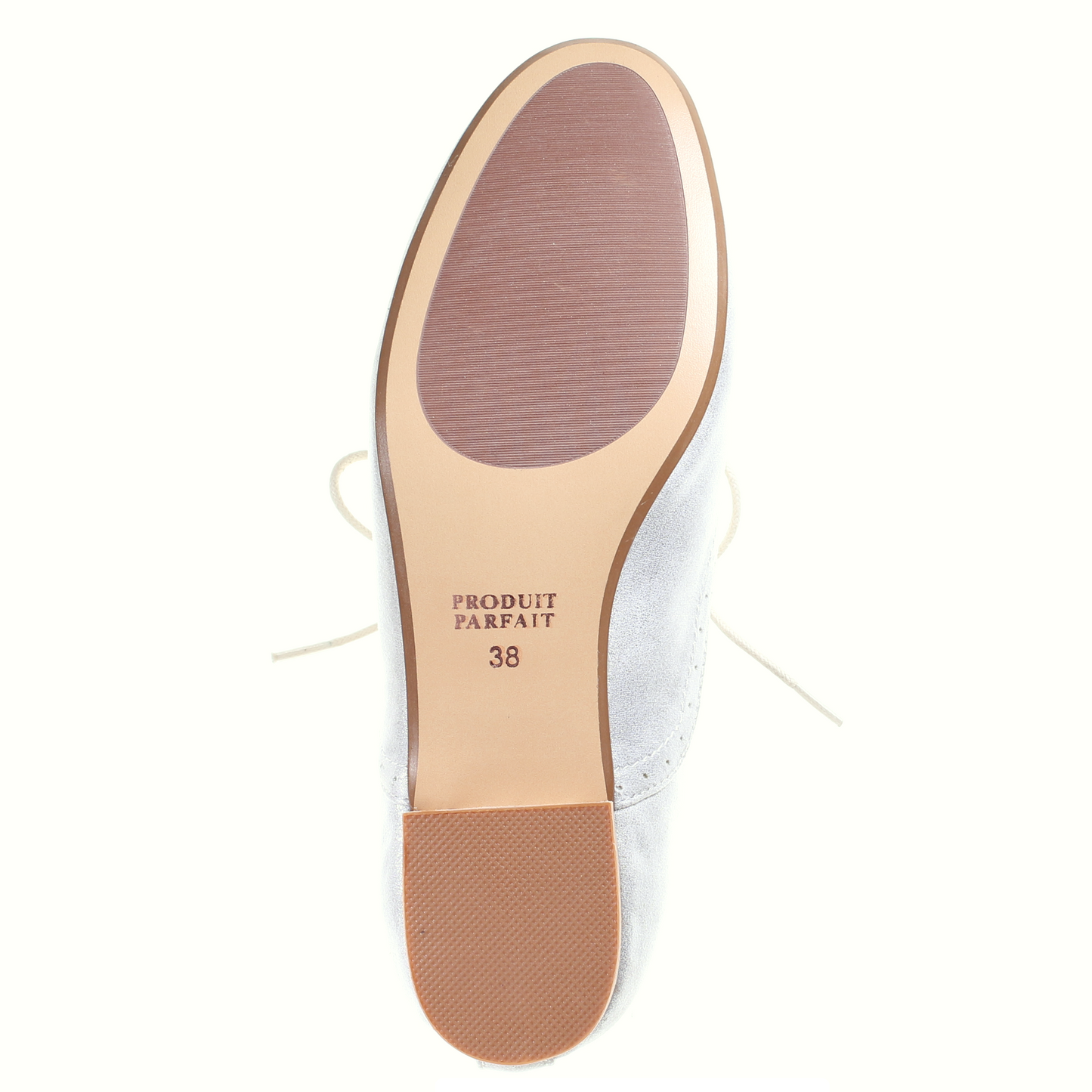 Lace up flat shoes (Silver white)