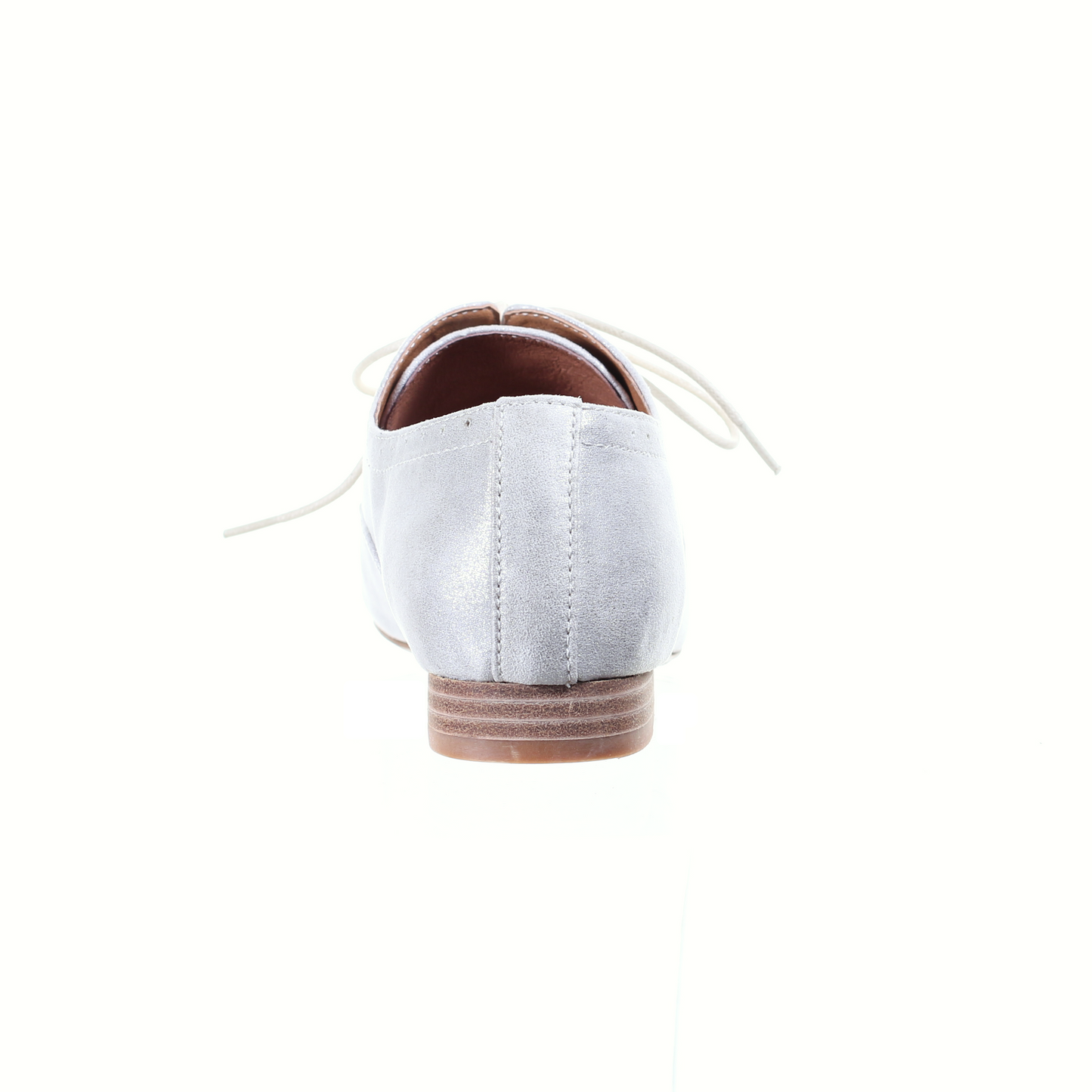 Lace up flat shoes (Silver white)