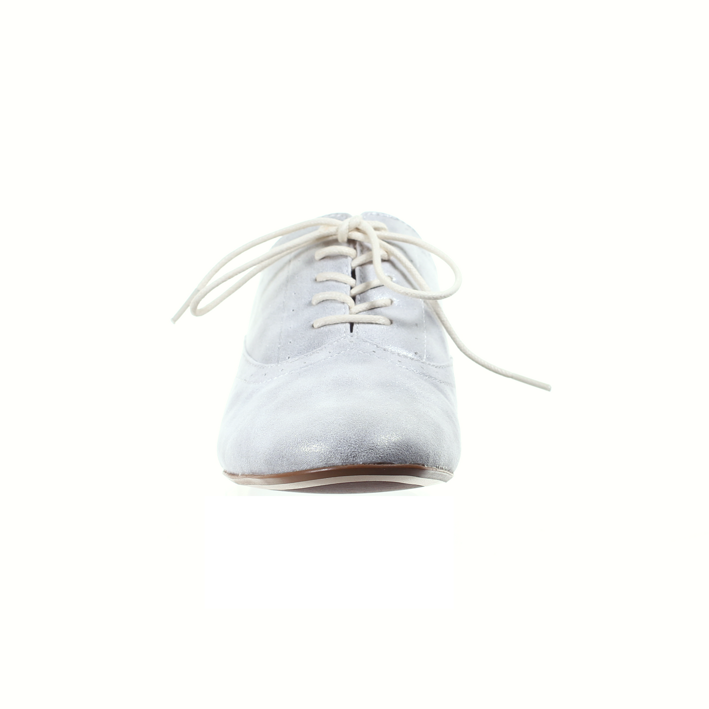Lace up flat shoes (Silver white)