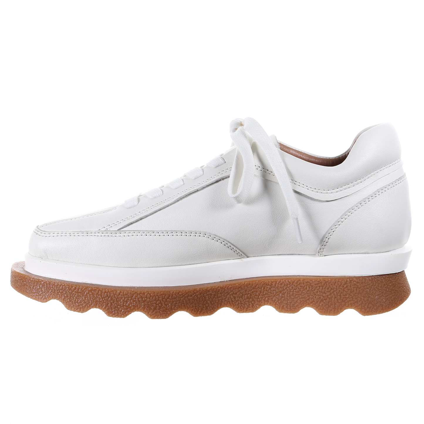 Double layer leather sneaker (WHITE)