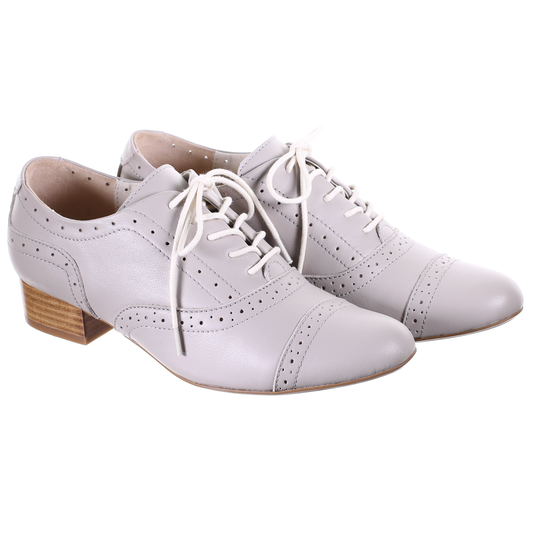 Low heel oxford shoes (Grey)