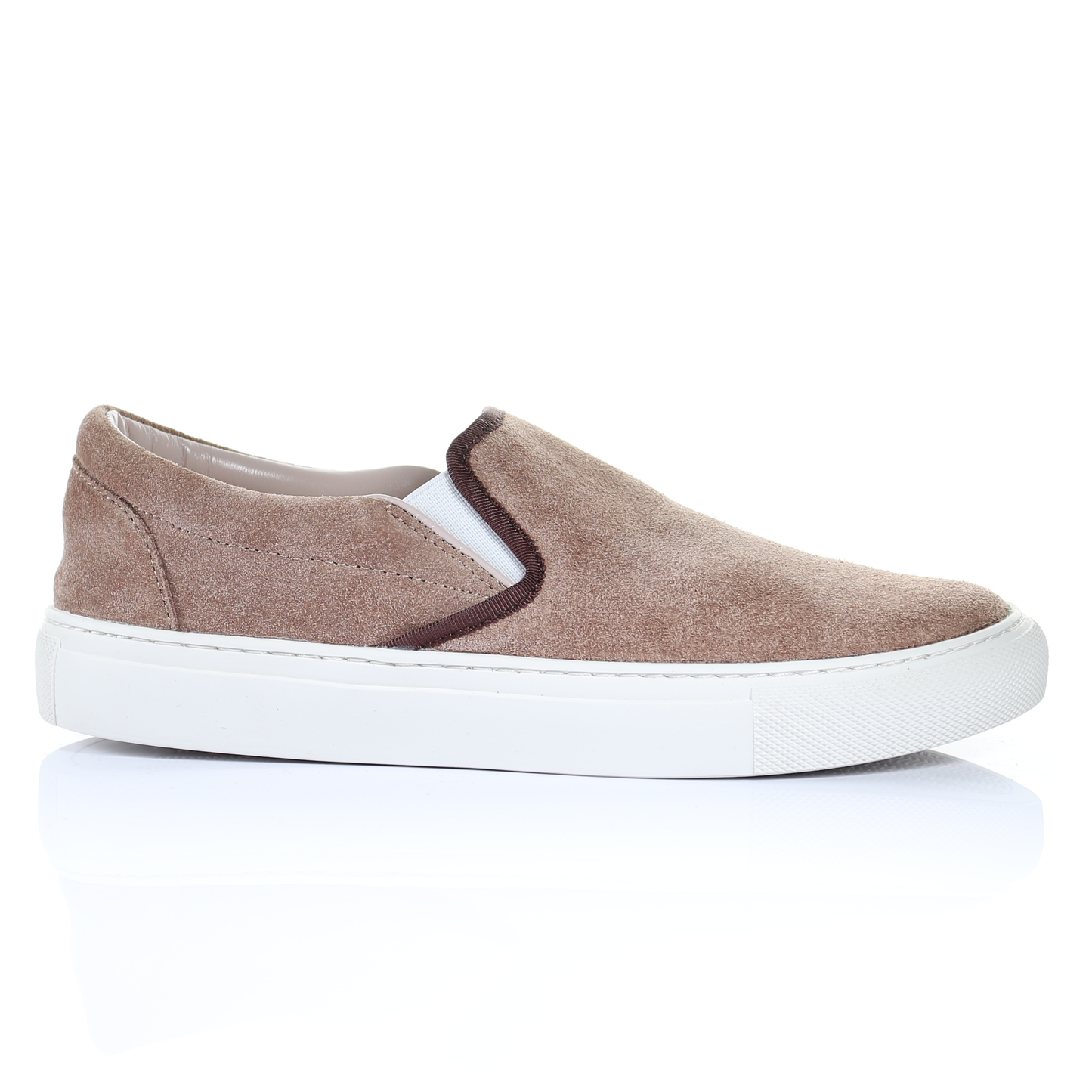 Suede Slip On Sneaker (Dark Beige)