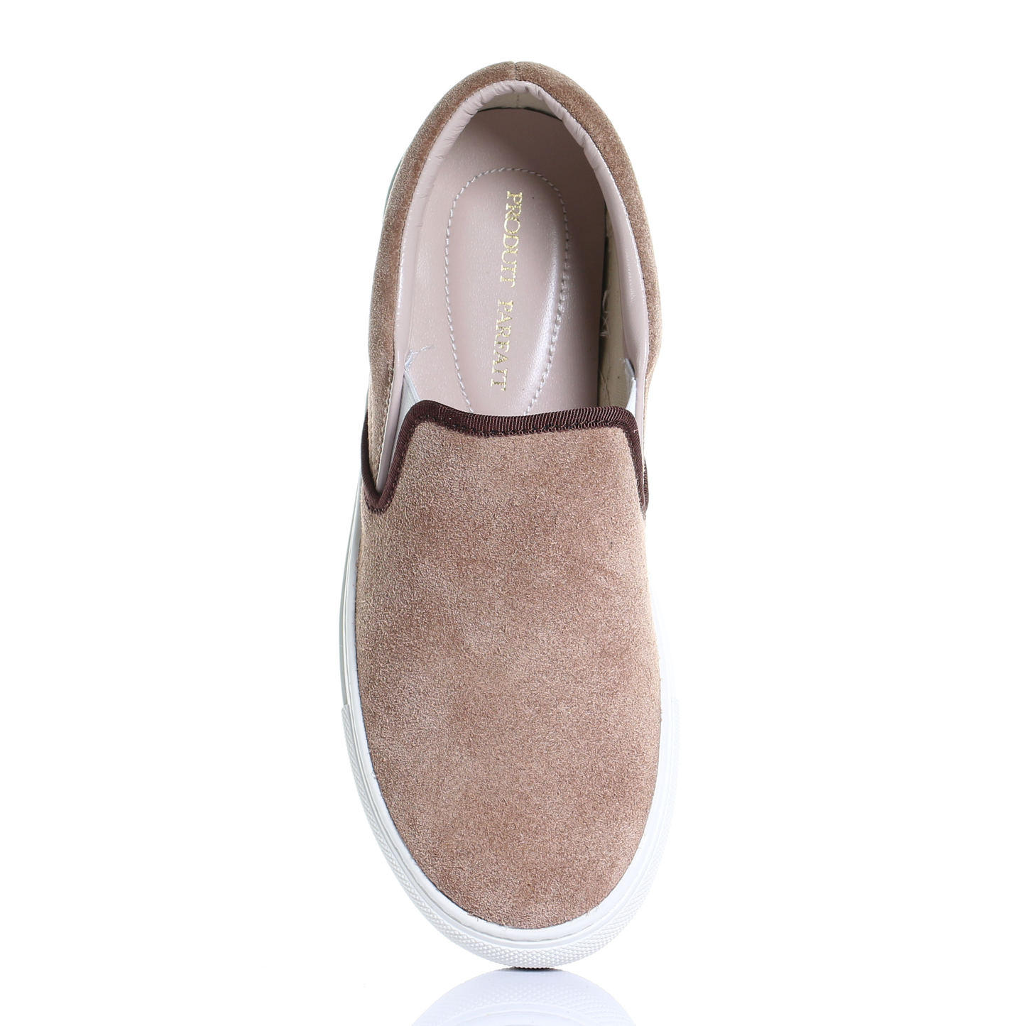 Suede Slip On Sneaker (Dark Beige)