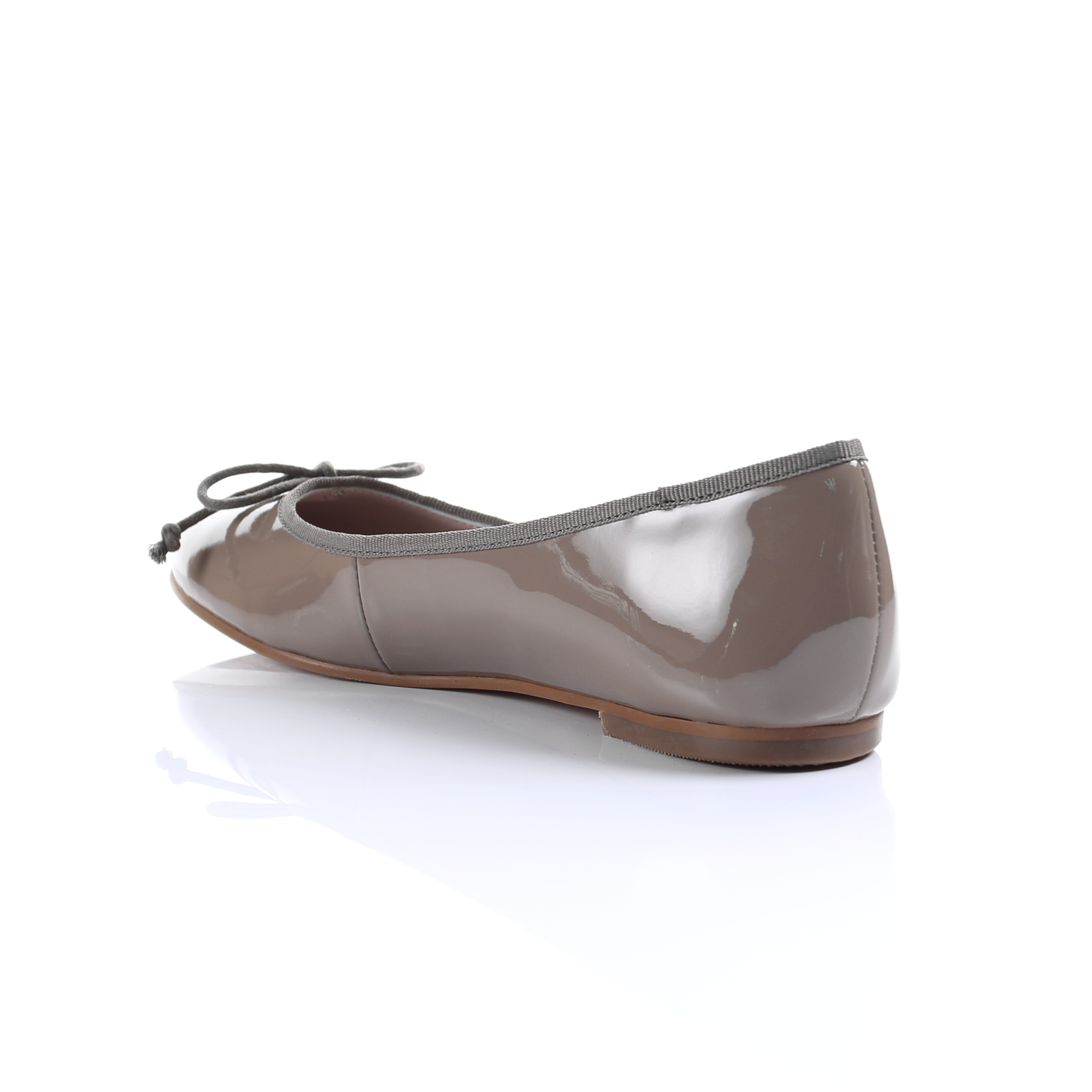 漆皮綿羊皮芭蕾舞鞋(G/米色)