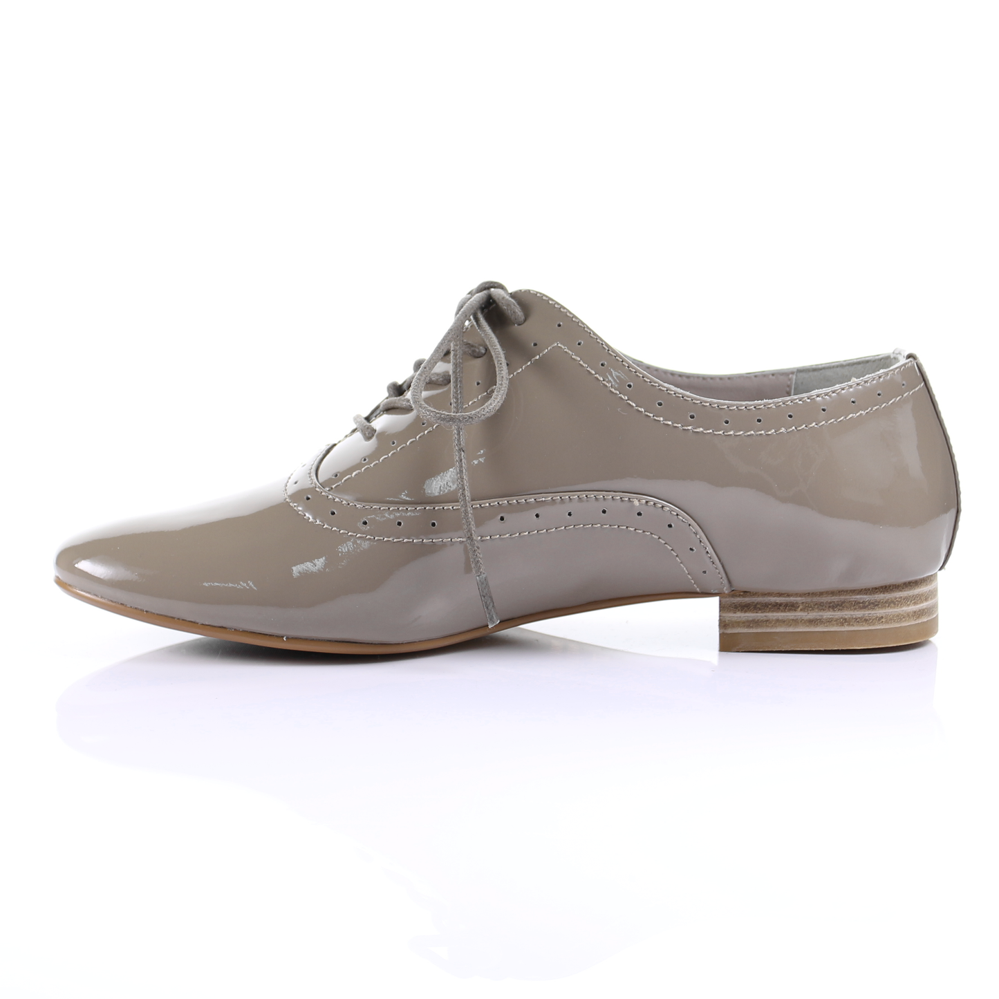 Enamel Sheep Leather Lace up shoes (Dark Beige)