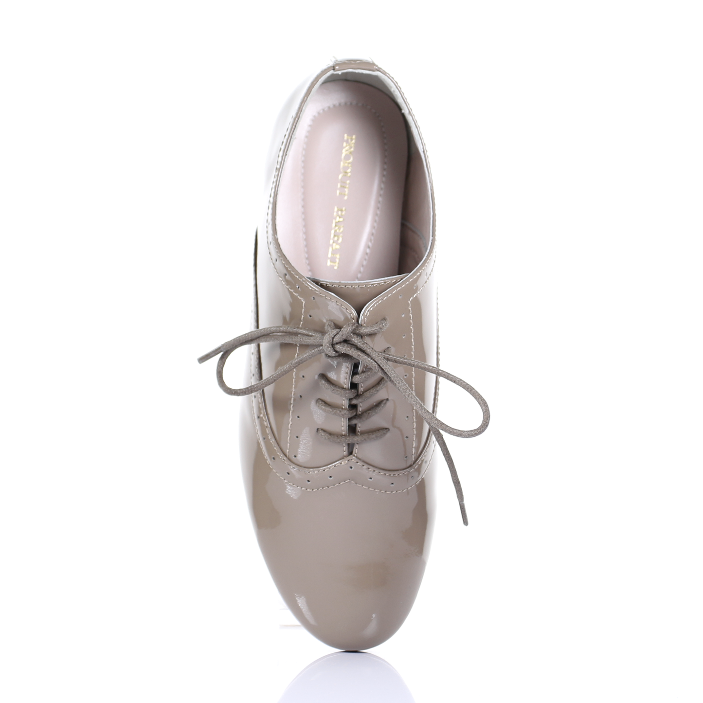 Enamel Sheep Leather Lace up shoes (Dark Beige)