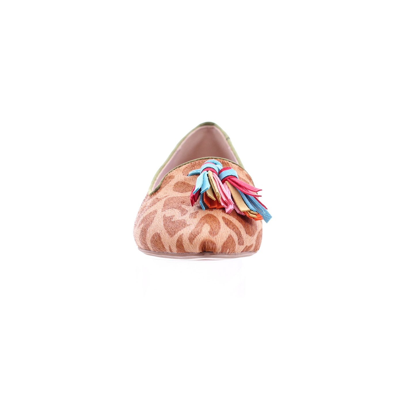 長頸鹿印花尖頭芭蕾舞鞋