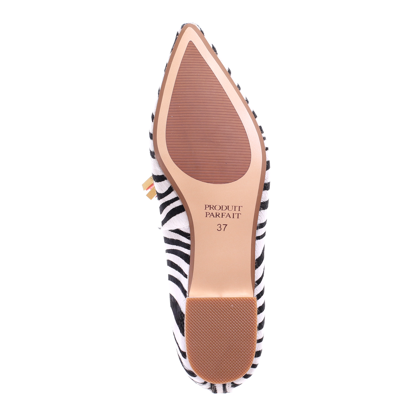 Zebra print pointed toe ballerina