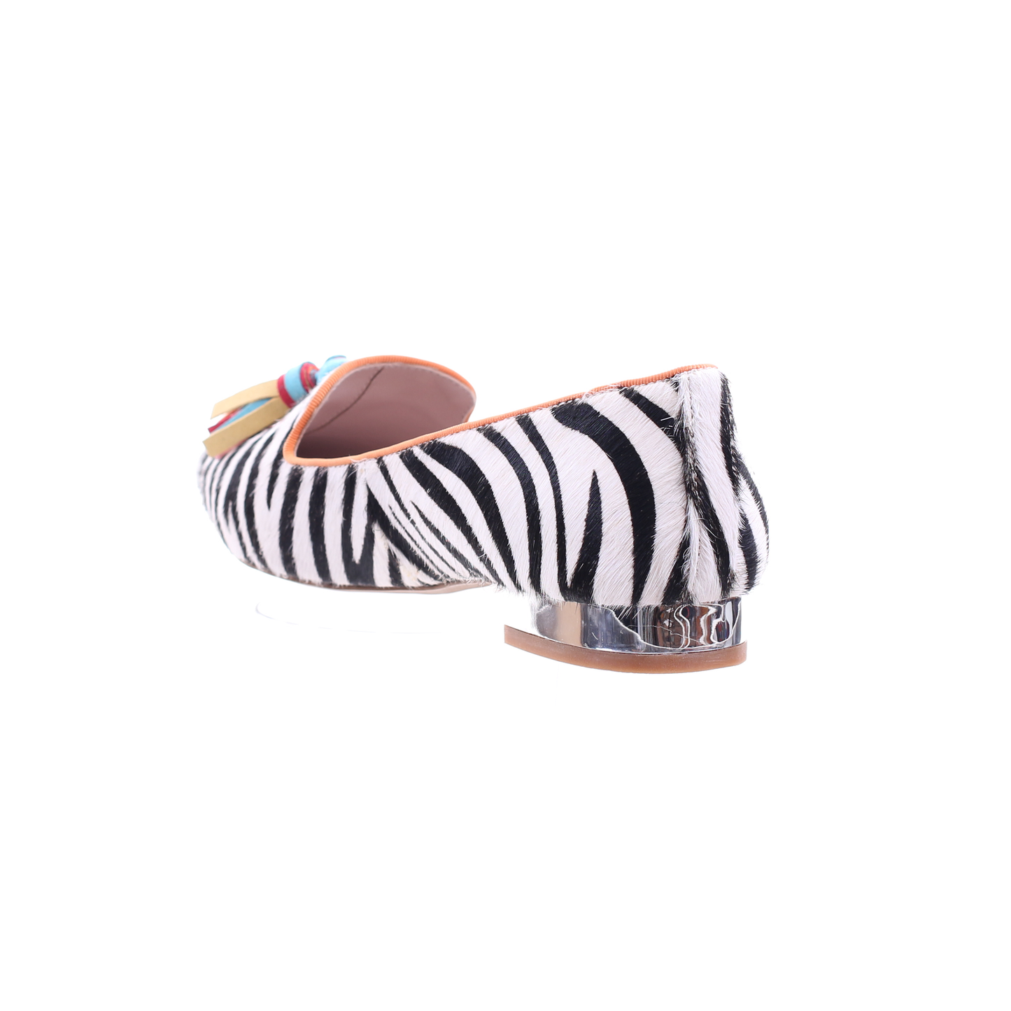 Zebra print pointed toe ballerina