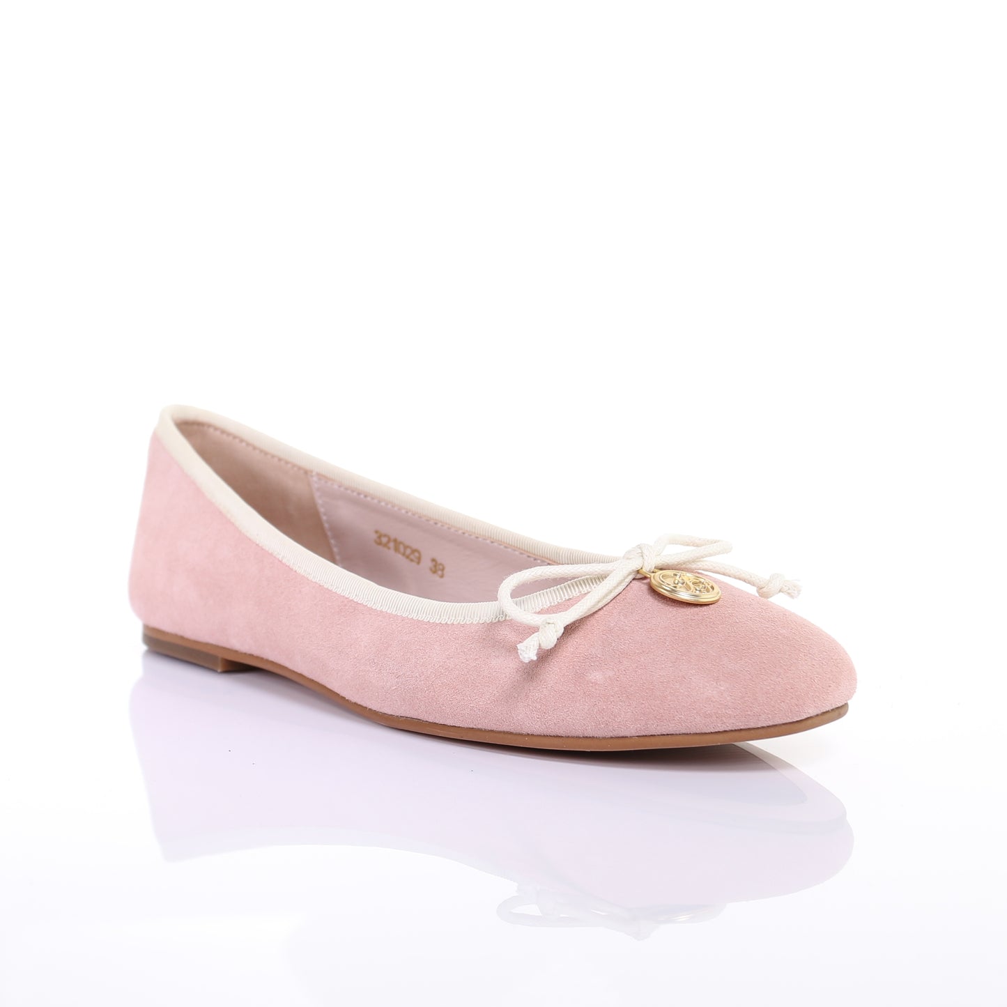 Bow suede ballerina (L.Pink)