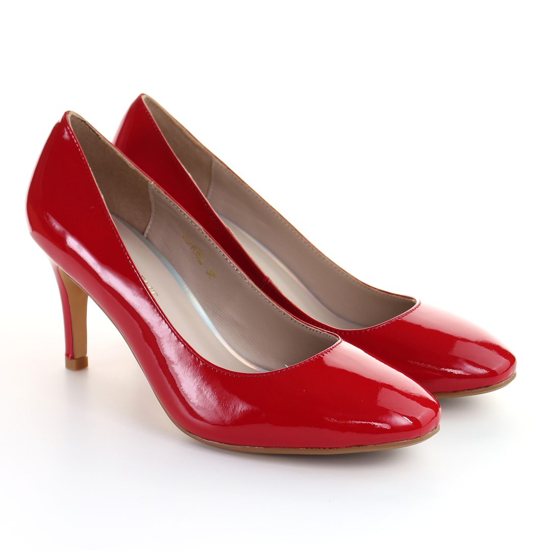 Patent Leather 8cm Pin Heel Round Toe Pumps-Red – PRODUIT PARFAIT HK
