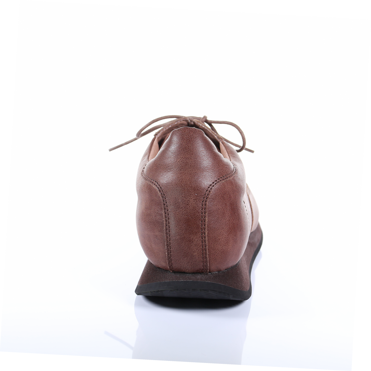 男款繫帶皮休閒鞋(深棕色)