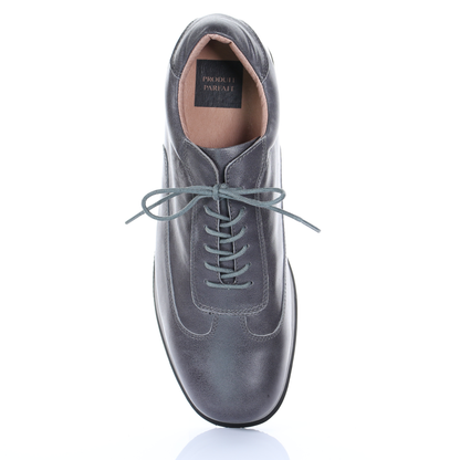 Men's Style Lace Up Leather Casual Shoes (Grey)