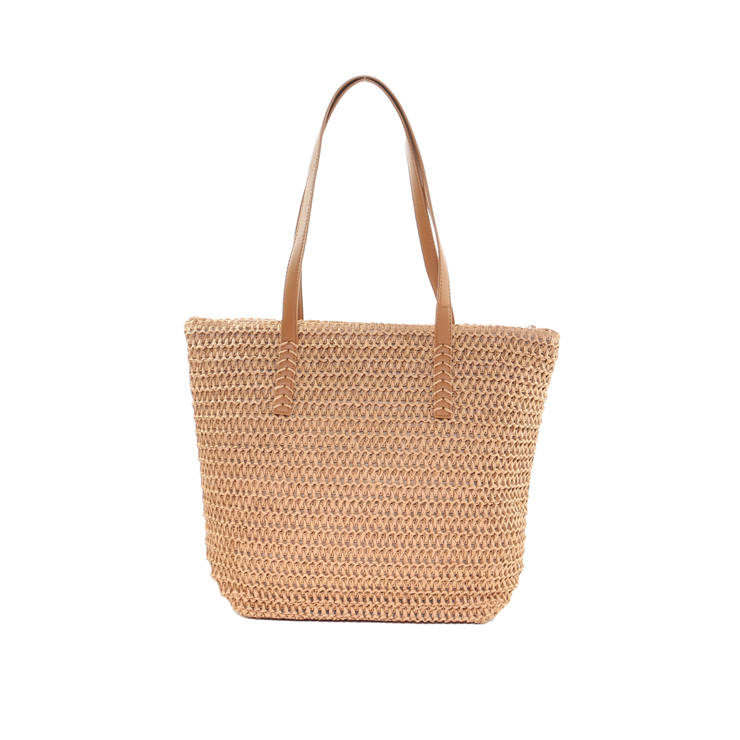 Striped Straw Tote Bags