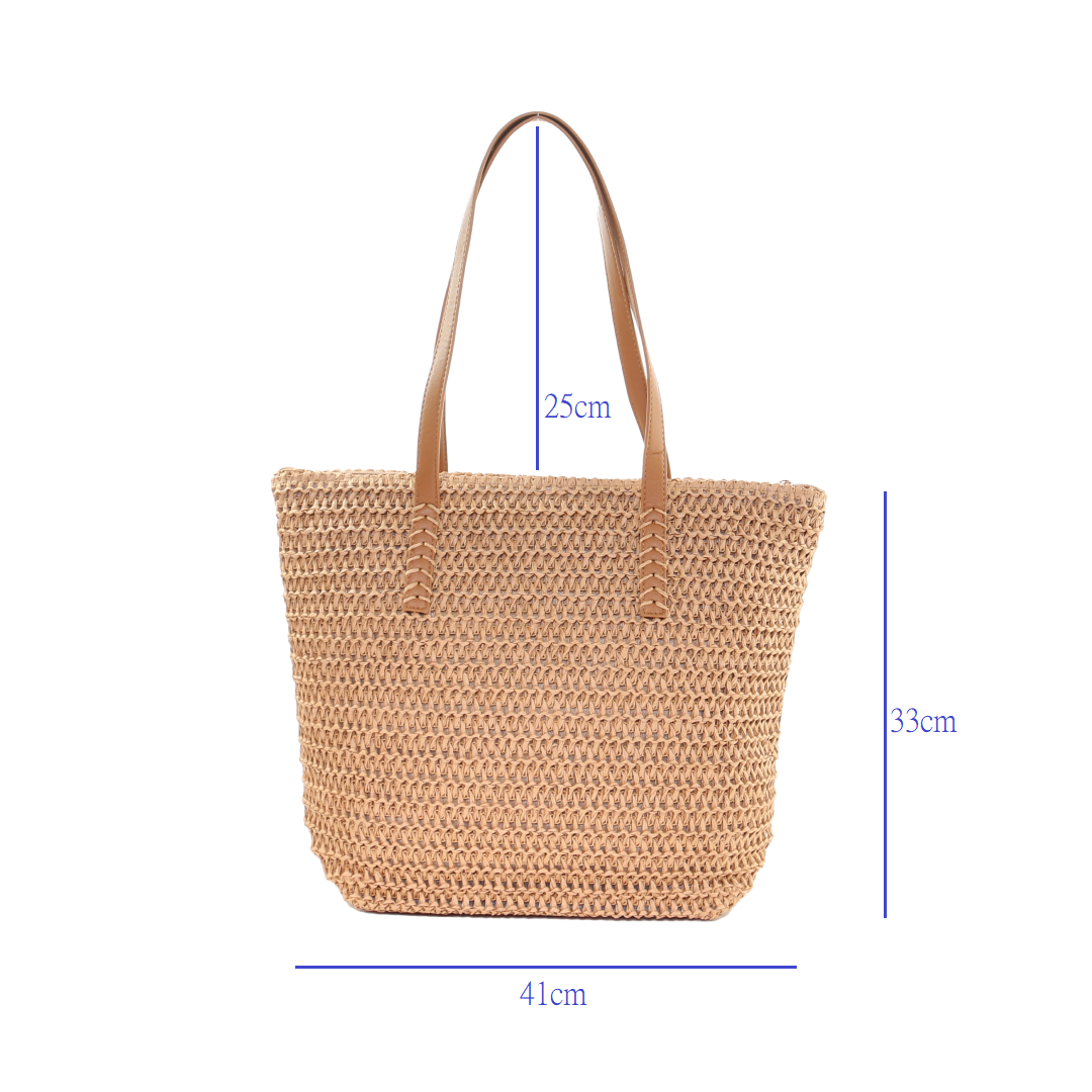 Striped Straw Tote Bags