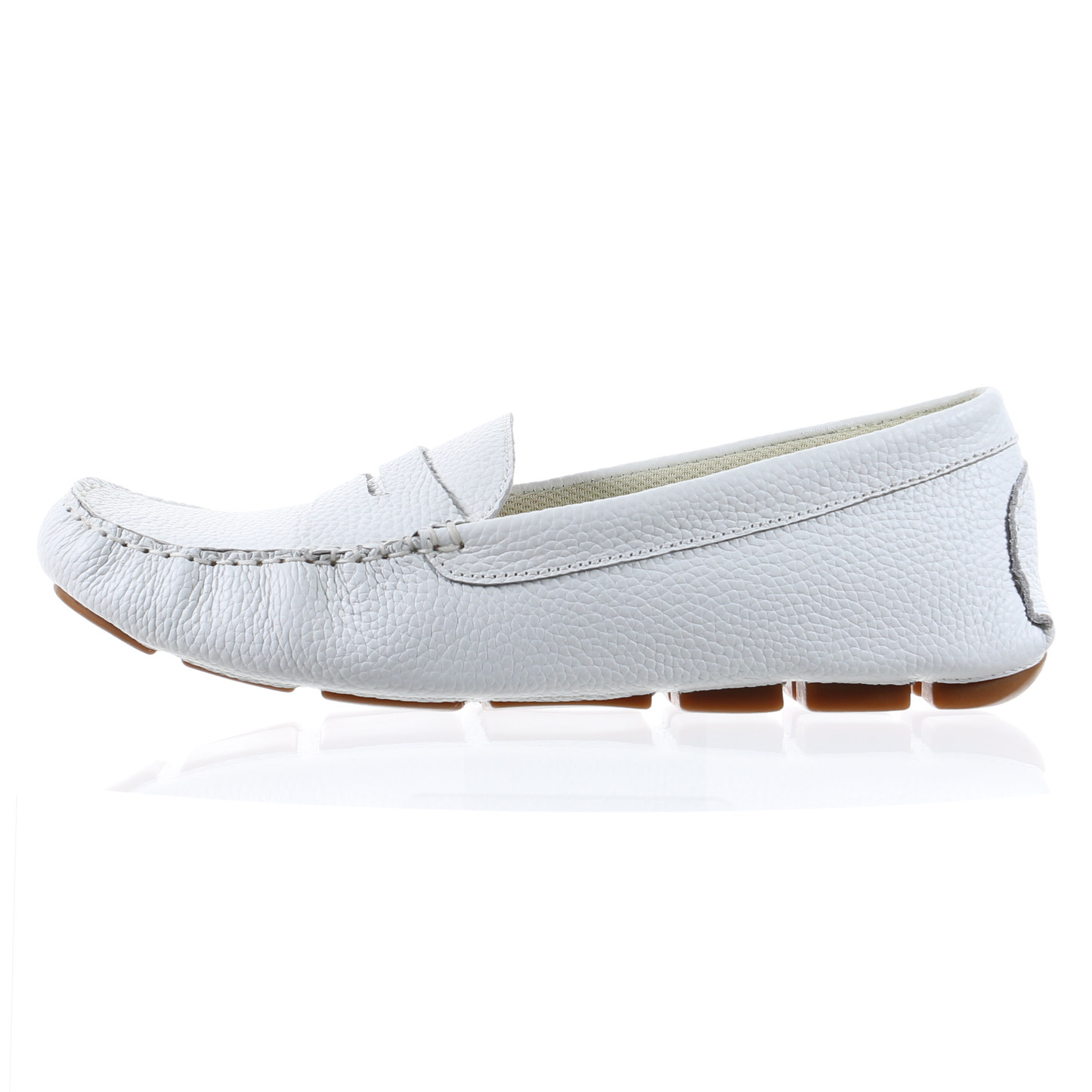 PP Leather Driver Shoes (White)