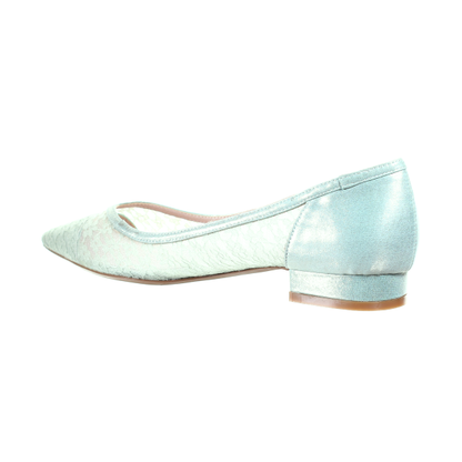 Lace Pointed Toe Ballerina (Light Green)