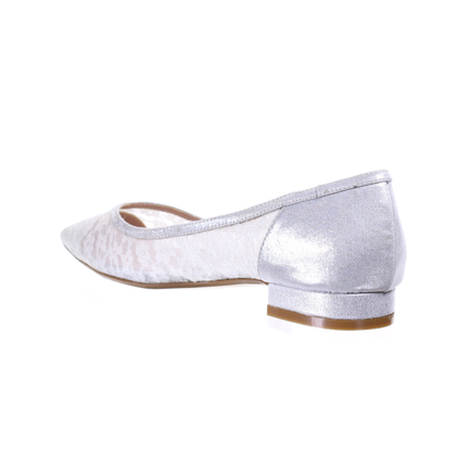 蕾絲尖頭芭蕾舞鞋（銀色）