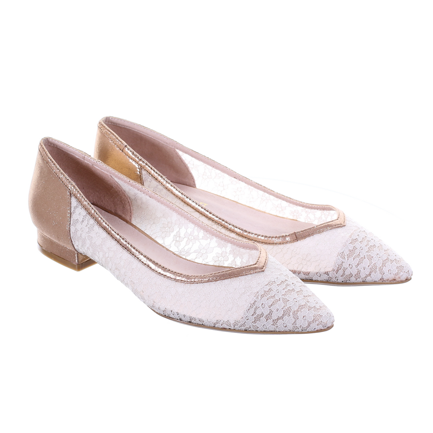Lace Pointed Toe Ballerina (light Pink)