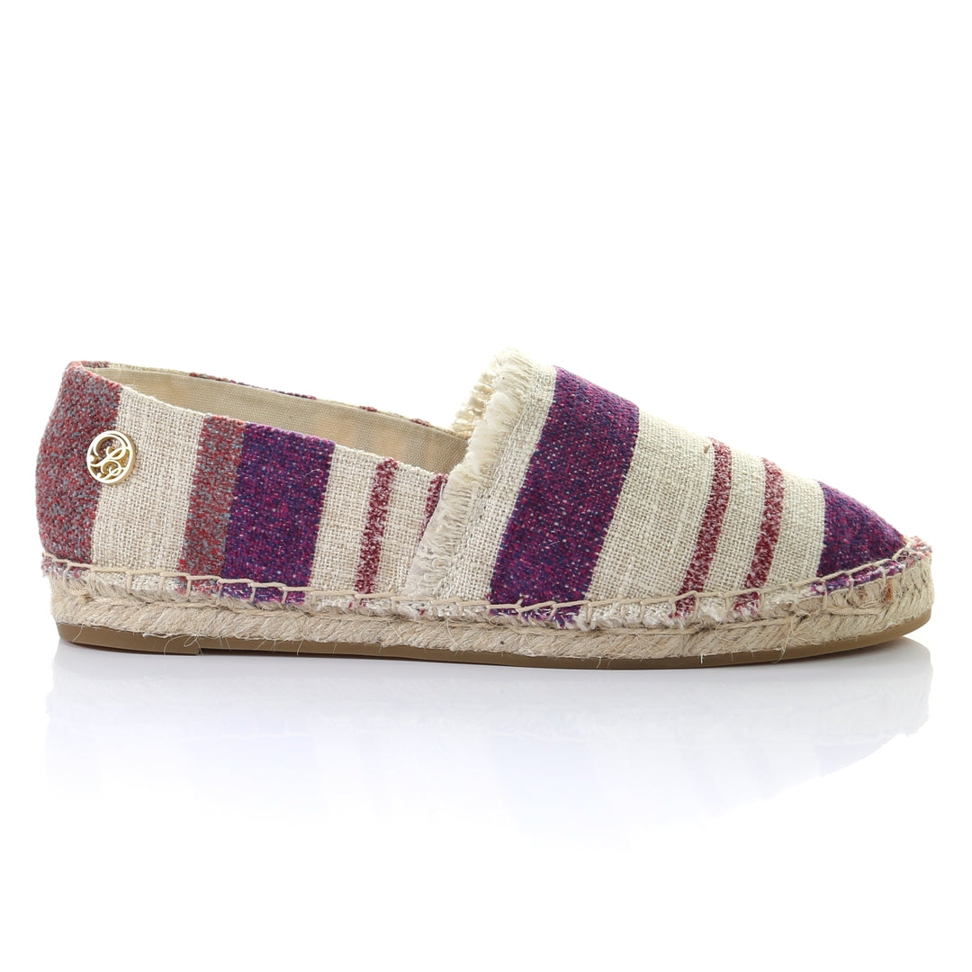 Stripe pattern espadrilles-Purple
