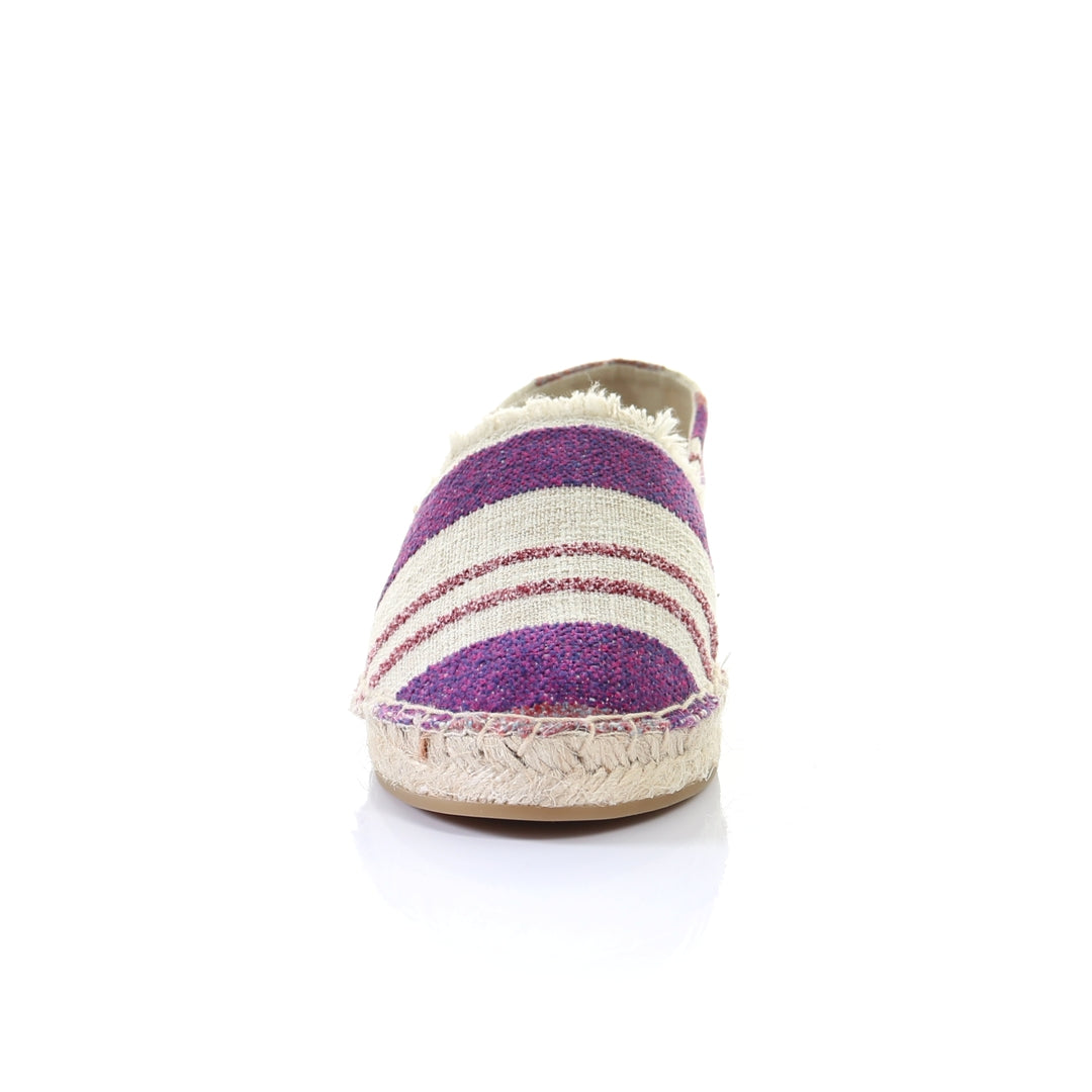 Stripe pattern espadrilles-Purple