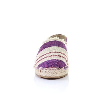 Stripe pattern espadrilles-Purple