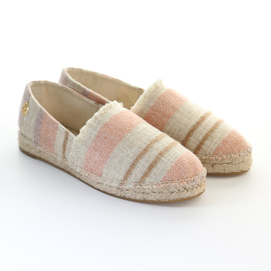 Stripe pattern espadrilles-Pink