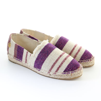 Stripe pattern espadrilles-Purple