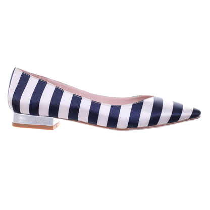 Pointed Toe Ballerina (Blue Stripe)