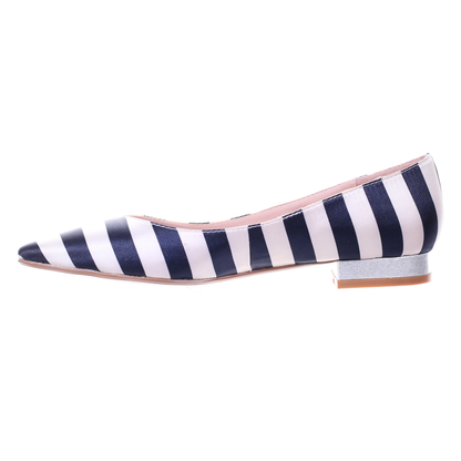 Pointed Toe Ballerina (Blue Stripe)