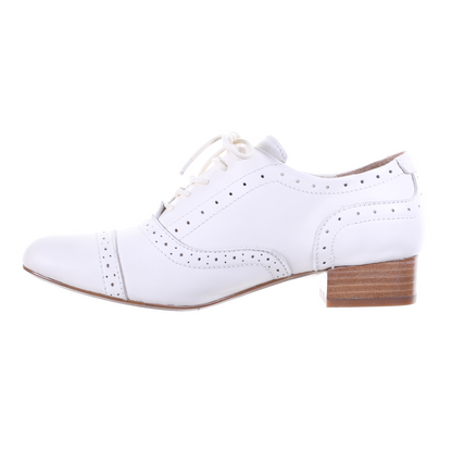Low heel oxford shoes (Ivory)