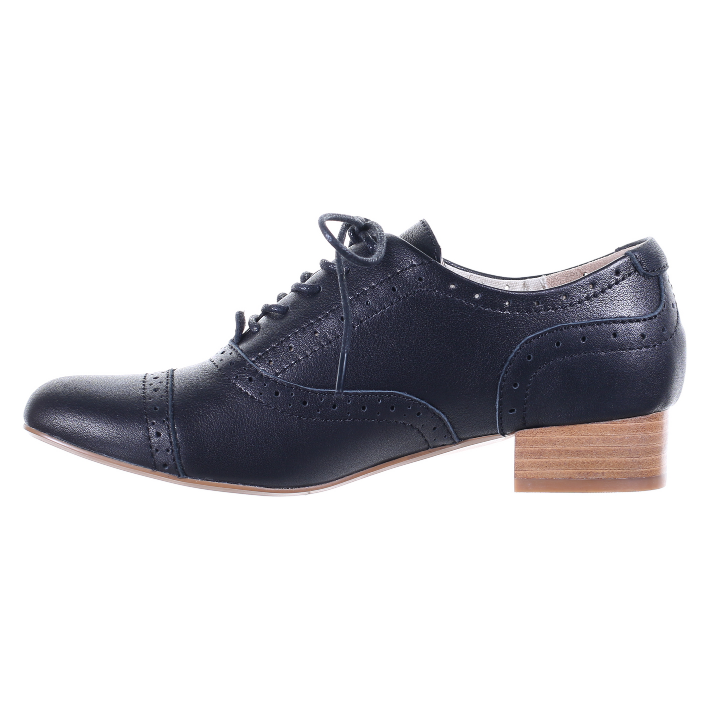 Low heel oxford shoes (Black)