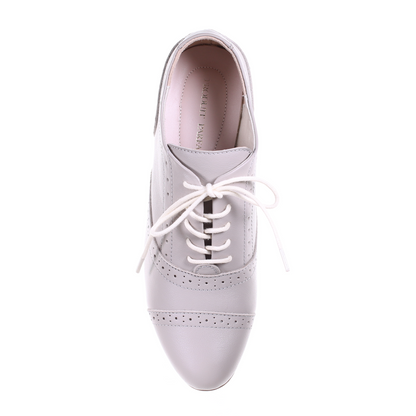 Low heel oxford shoes (Grey)