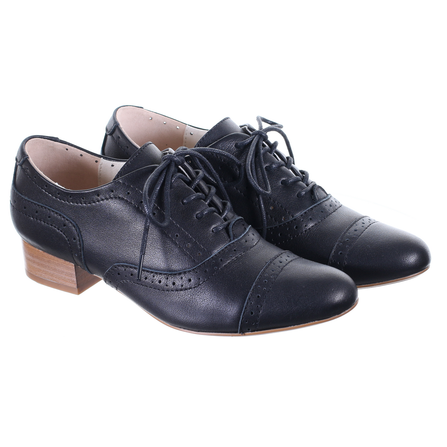 Low heel oxford shoes (Black)