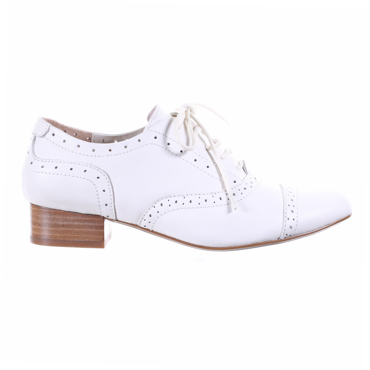 Low heel oxford shoes (Ivory)
