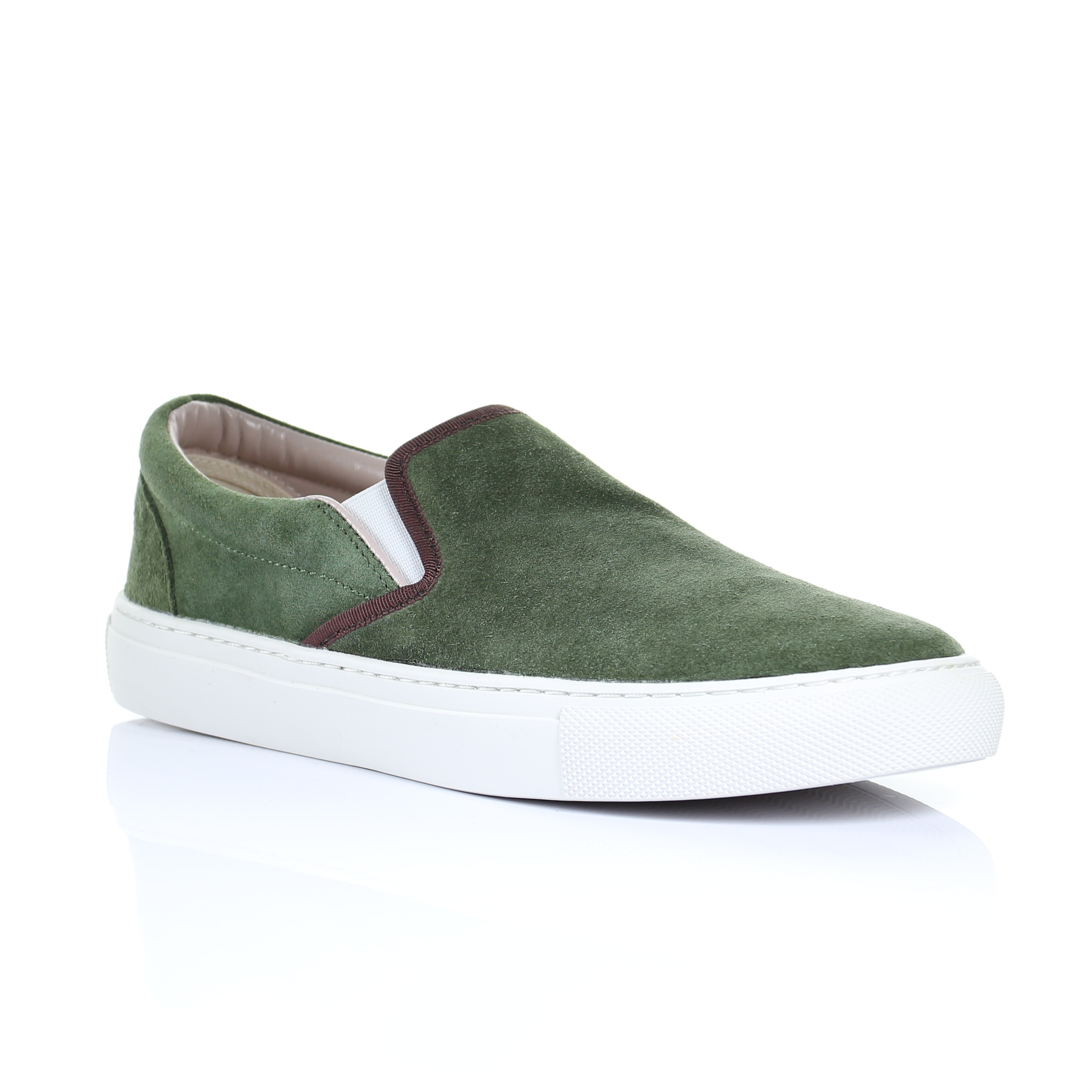 Army green slip on sneakers sale