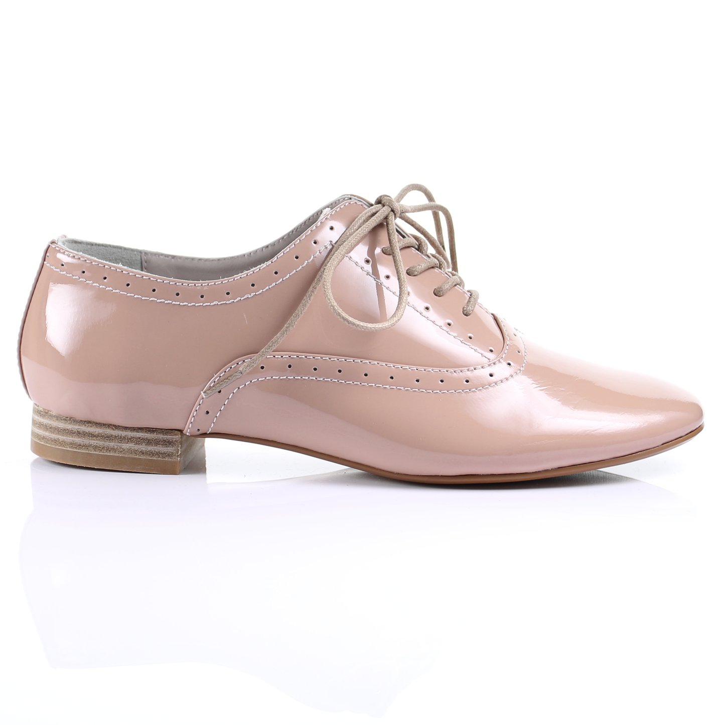 Enamel Sheep Leather Lace up shoes (Pink)