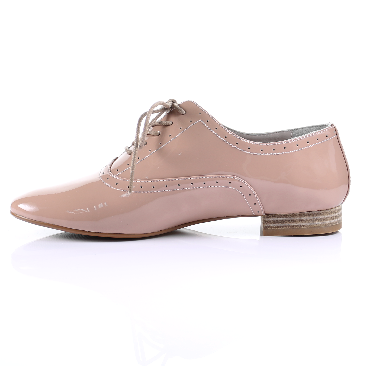 Enamel Sheep Leather Lace up shoes (Pink)