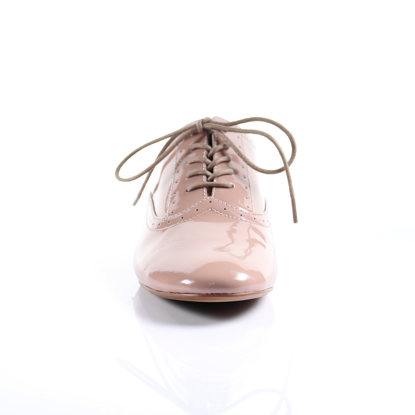 Enamel Sheep Leather Lace up shoes (Pink)