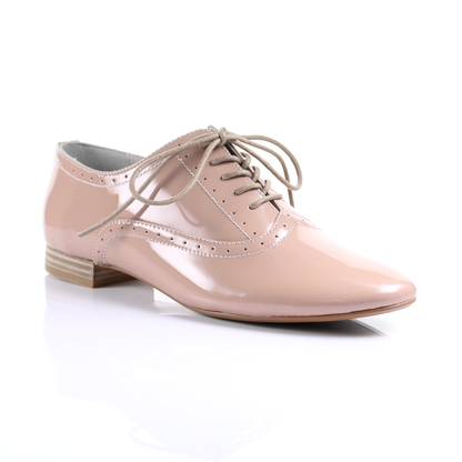 Enamel Sheep Leather Lace up shoes (Pink)