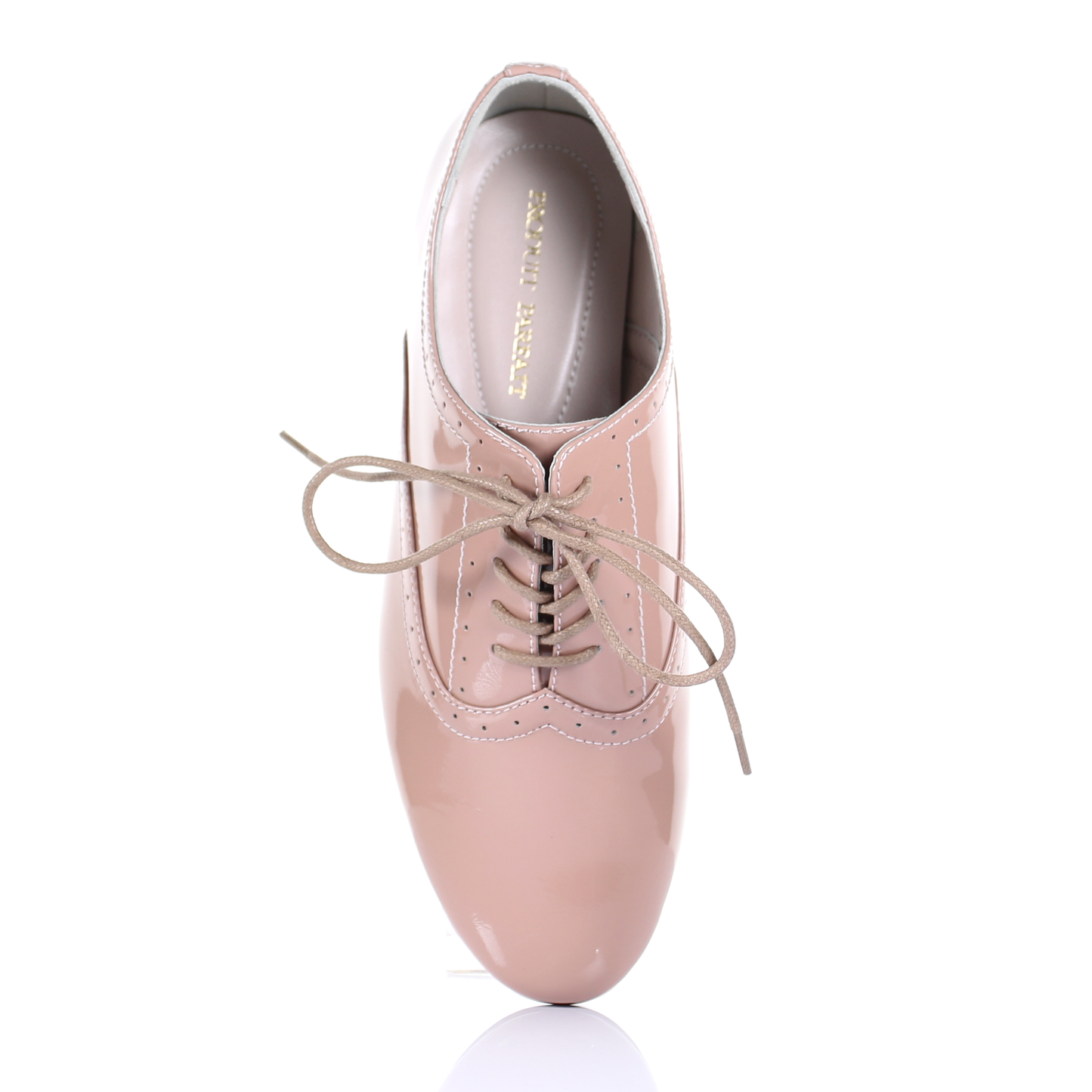 Enamel Sheep Leather Lace up shoes (Pink)