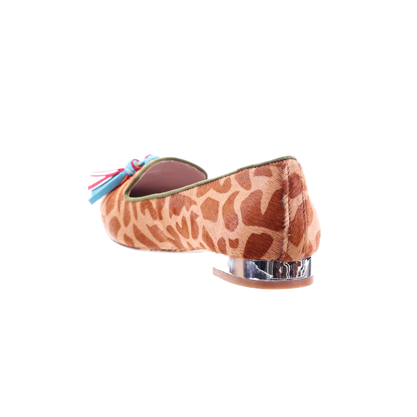 Giraffe print pointed toe ballerina