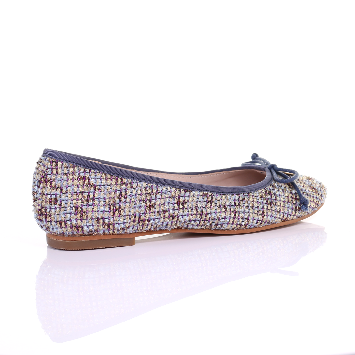 Embroidered fabric ballerina (Blue)