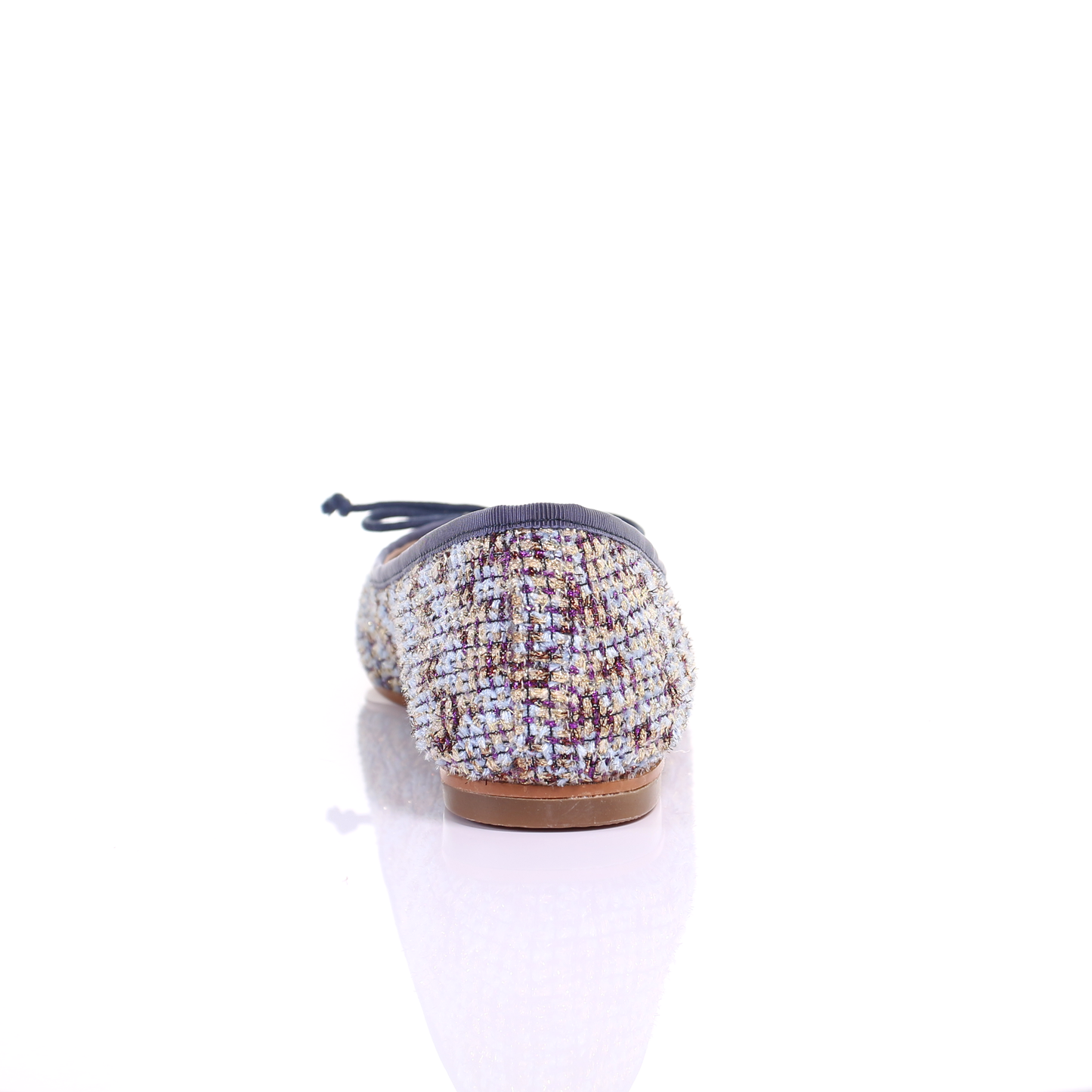 Embroidered fabric ballerina (Blue)