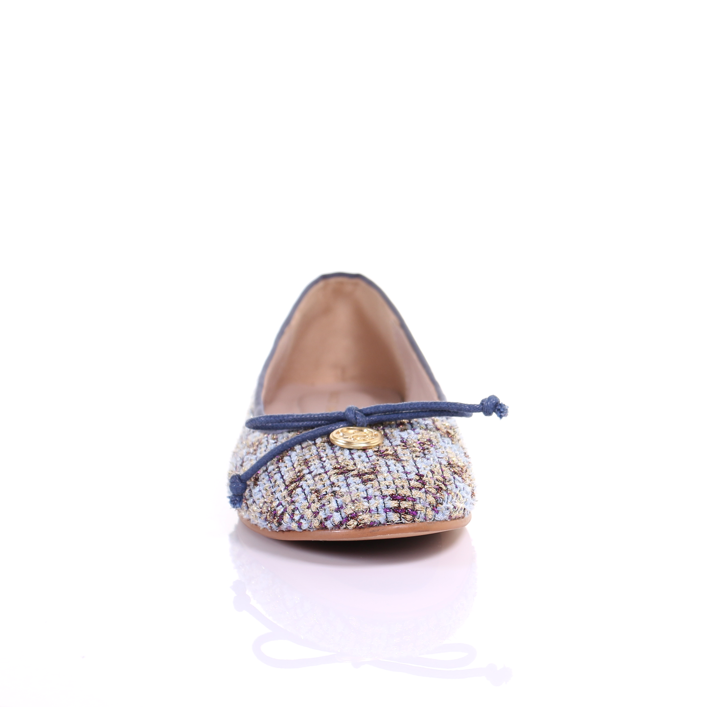 Embroidered fabric ballerina (Blue)